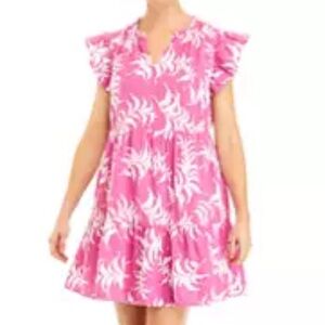 Wonderly Printed Tiered Ruffle Sleeve Mini Dress Women’s XL